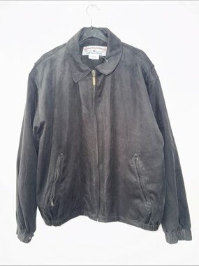 Vintage‎ Boca Classics Black Suede Bomber Jacket Size Large